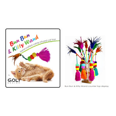 Goli Design Nylon Bun Bun Wand Cat Toy 27" - Poudre Pet and Feed Supply